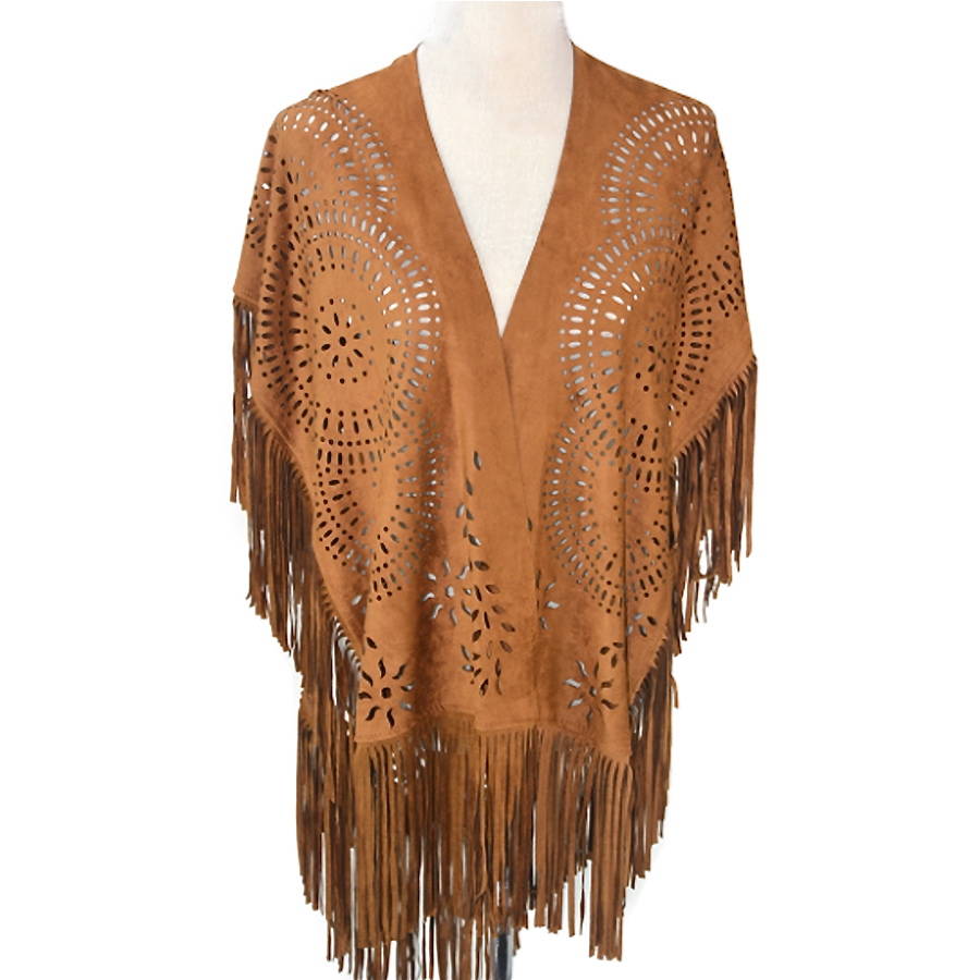 faux suede shawl