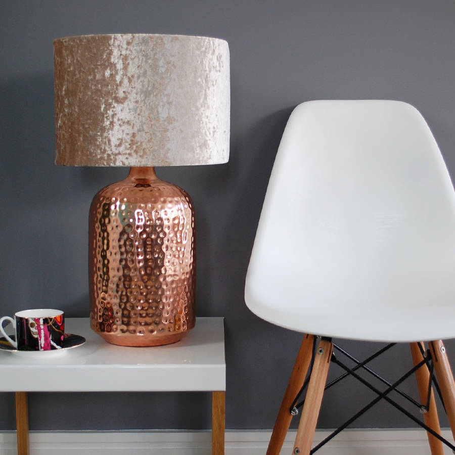Copper Table Lamp Shade Copper Table Lamp With Choice Of Velvet Lampshade ...