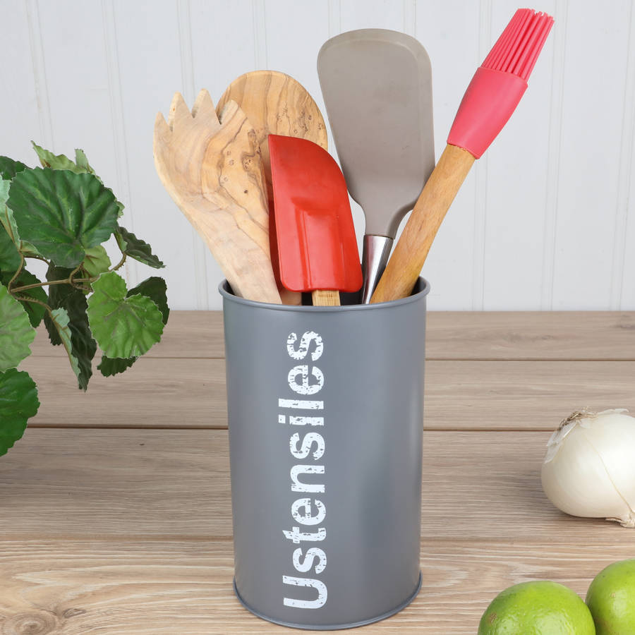 slate grey kitchen utensils holder by dibor