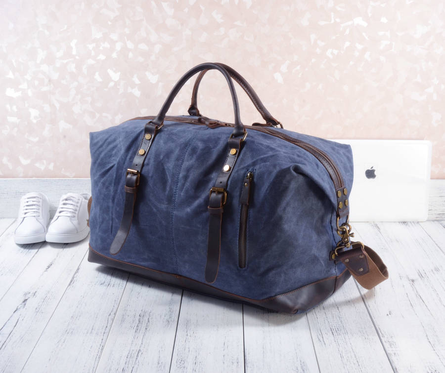 waxed holdall bag