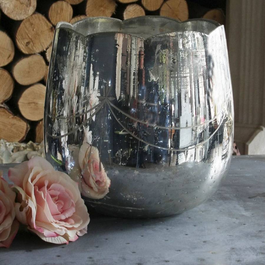 extra large silver mercury glass vase by ella james