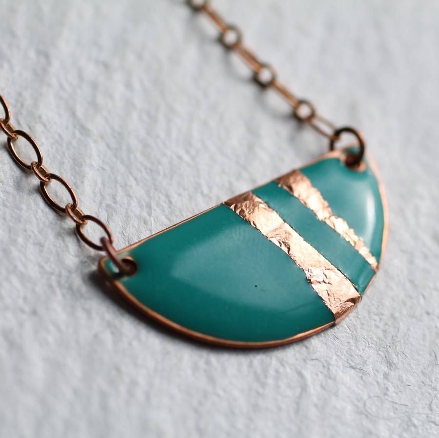 art deco enamel necklace by silk purse, sow's ear