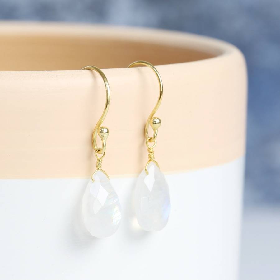 semi precious gemstone drop earrings by lisa angel