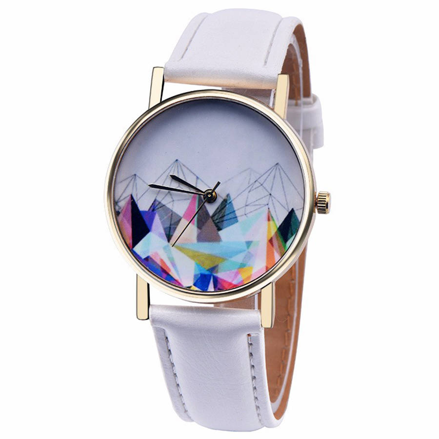 geometric landscape print watch by junk jewels