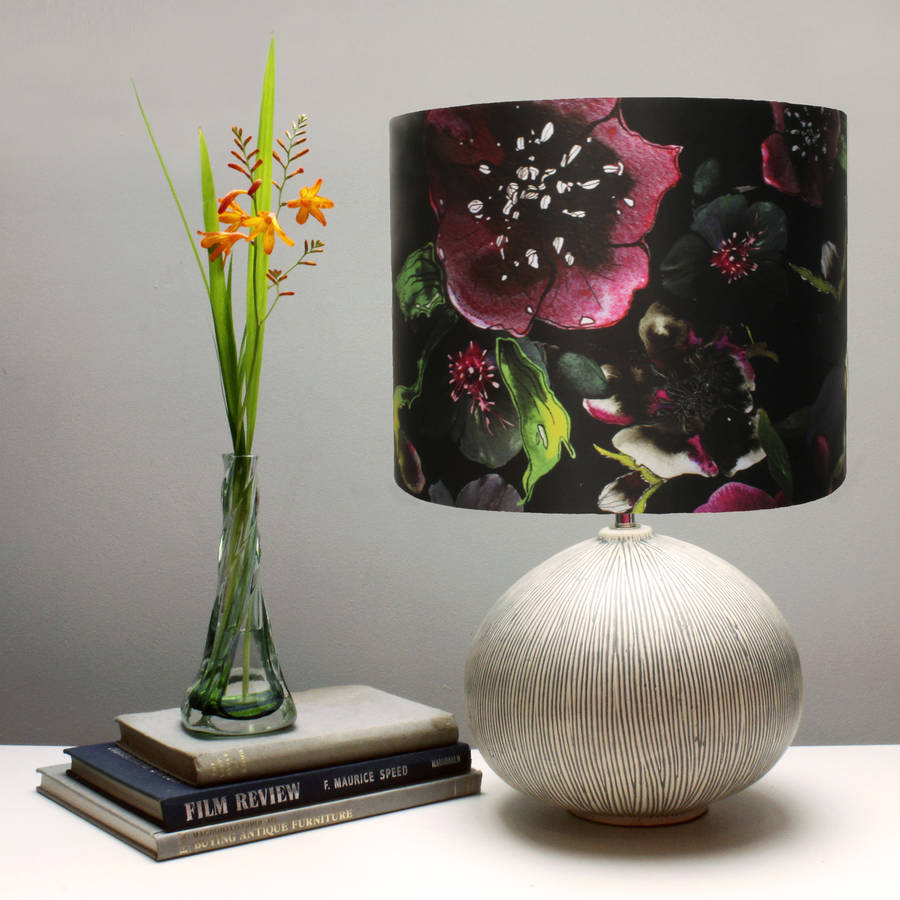 midnight floral botanical lampshade by terrarium designs