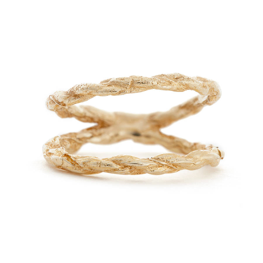 double band twine ring in solid gold by chupi