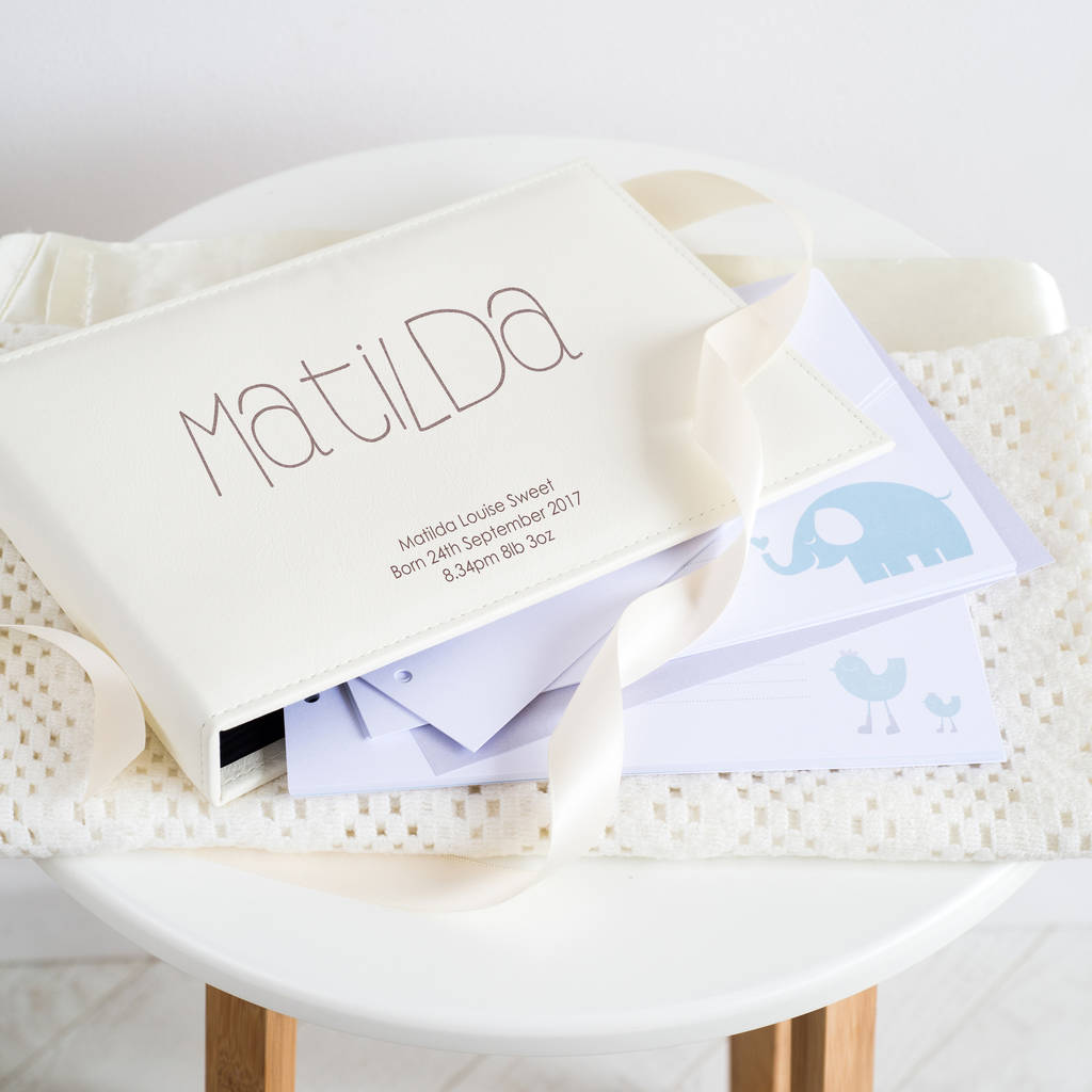 personalised baby record book by oh so cherished