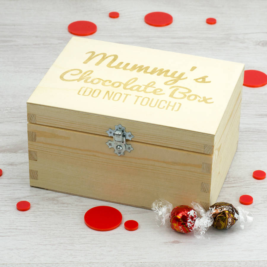personalised wooden chocolate box by mirrorin