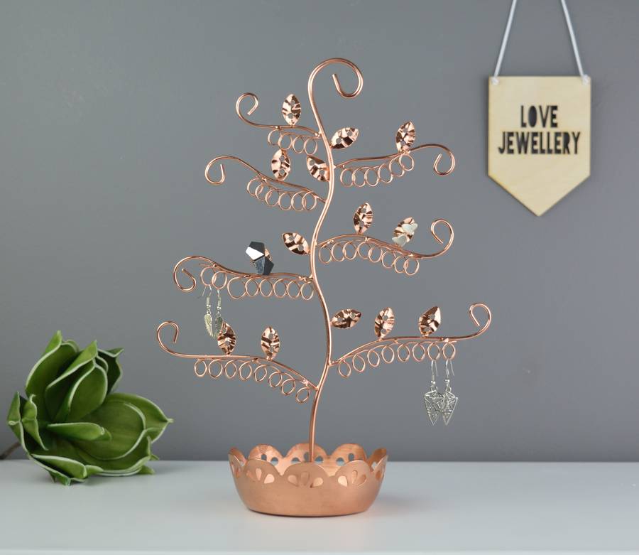 personalised flower earring stand and bowl by not a jewellery box