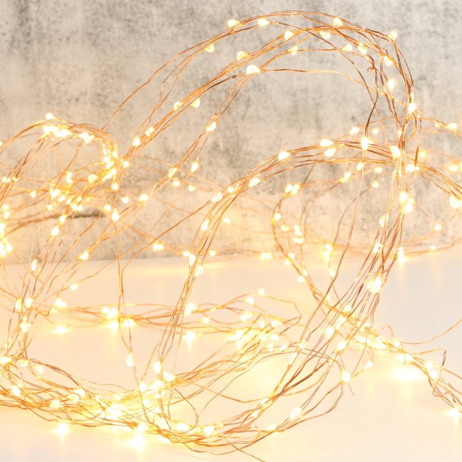mains powered copper wire waterfall string lights by lisa angel