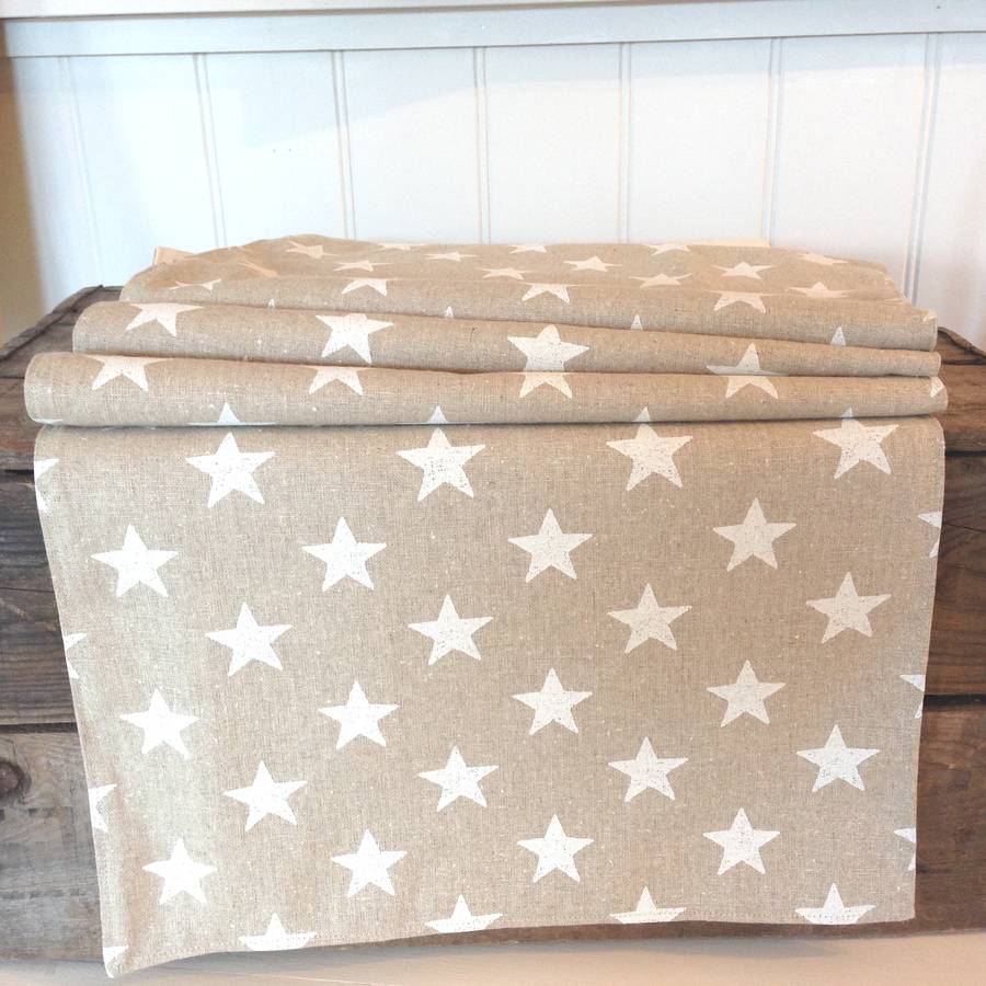 star boo table  notonthehighstreet  runner  christmas  table runner linen christmas star ticketty by