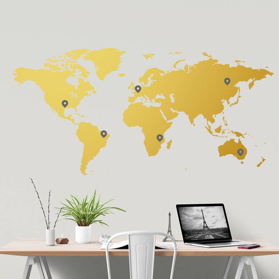 World Map Wall Sticker By Sirface Graphics
