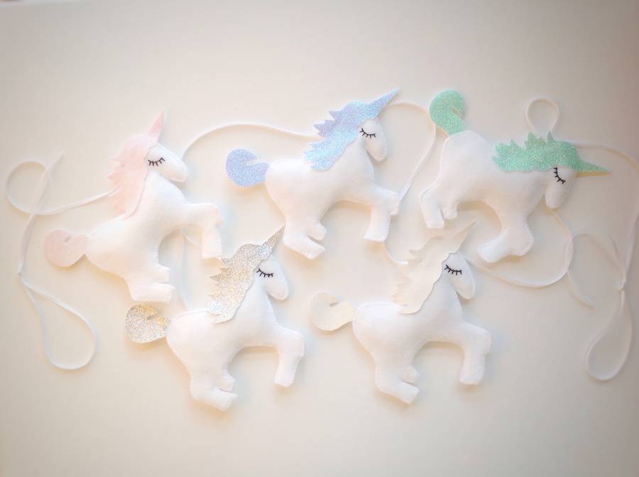 Felt And Glitter Unicorn Garland By The Secret Craft House
