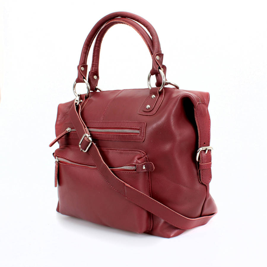 hampton leather zip tote by the leather store
