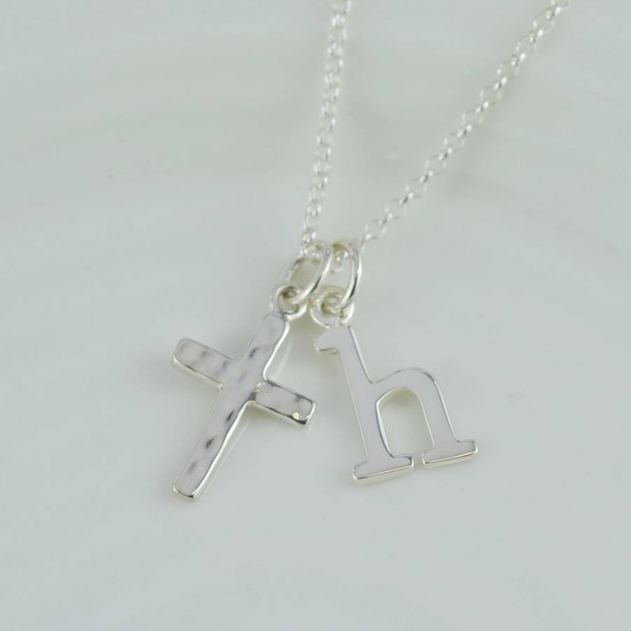 cross necklace with personalised gift message by lily charmed
