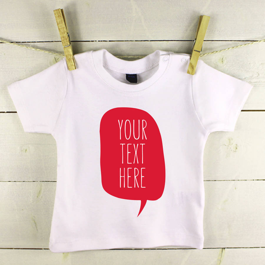 personalised speech bubble baby t shirt by lovetree design