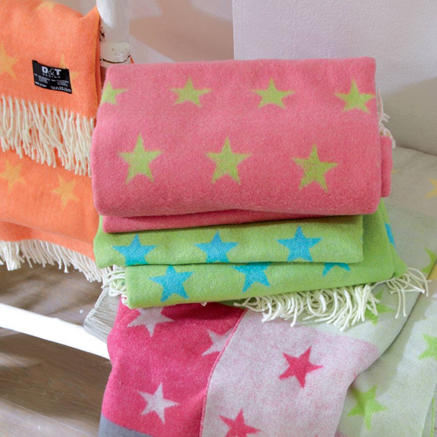 colourful star blanket throw by jodie byrne