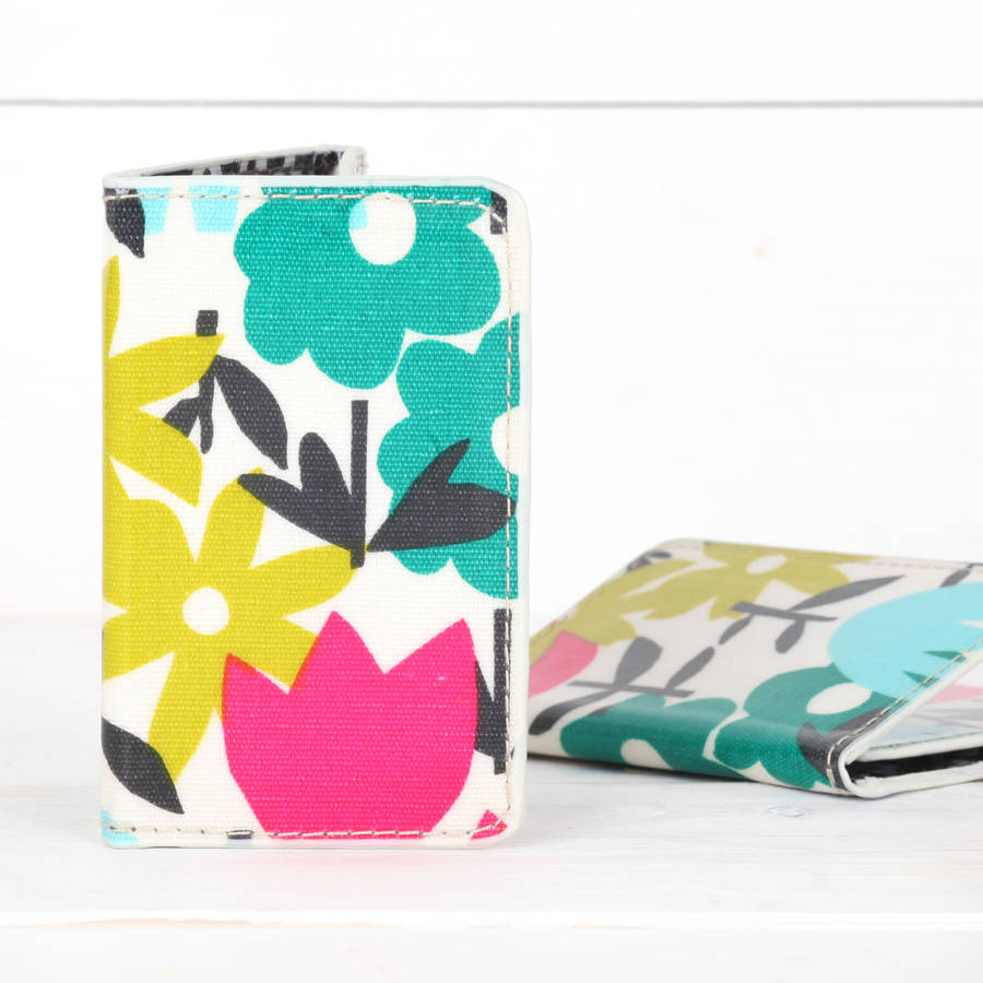 bold floral design travel or credit card holder by red berry apple