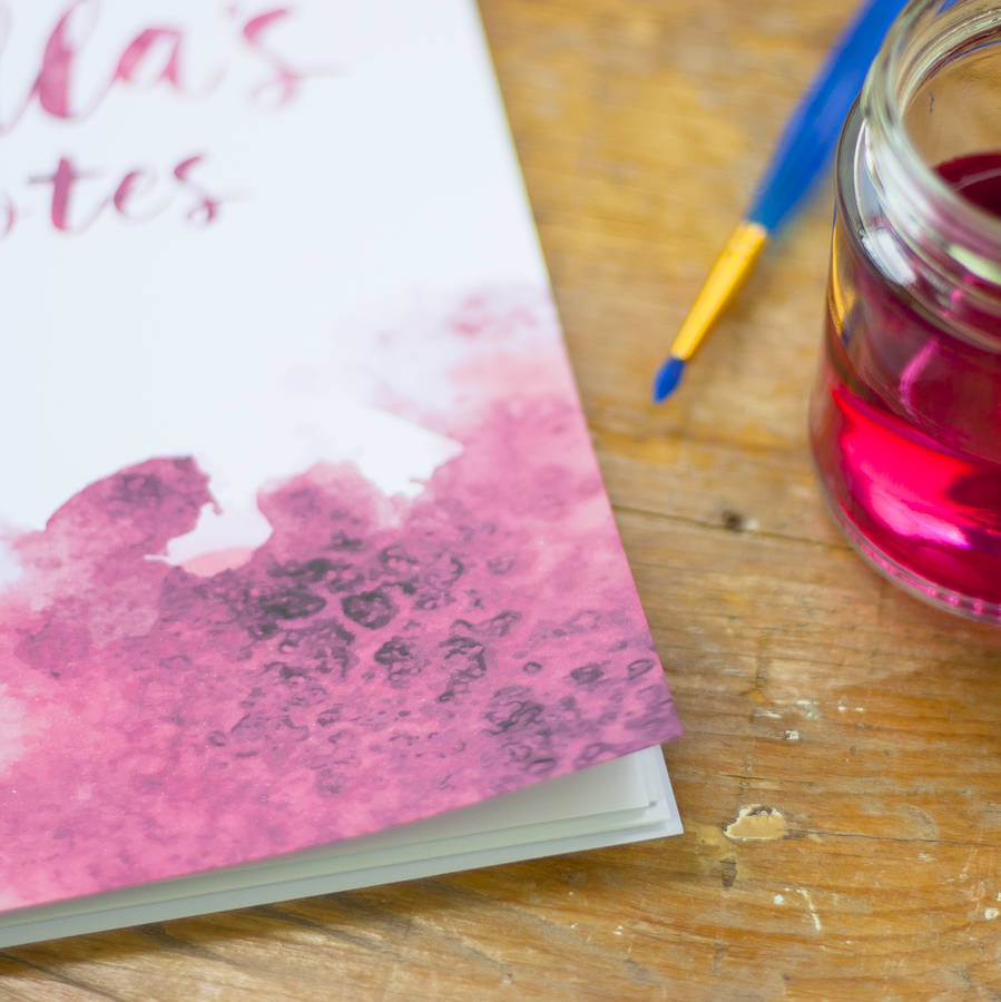 personalised watercolour notebook by little pieces