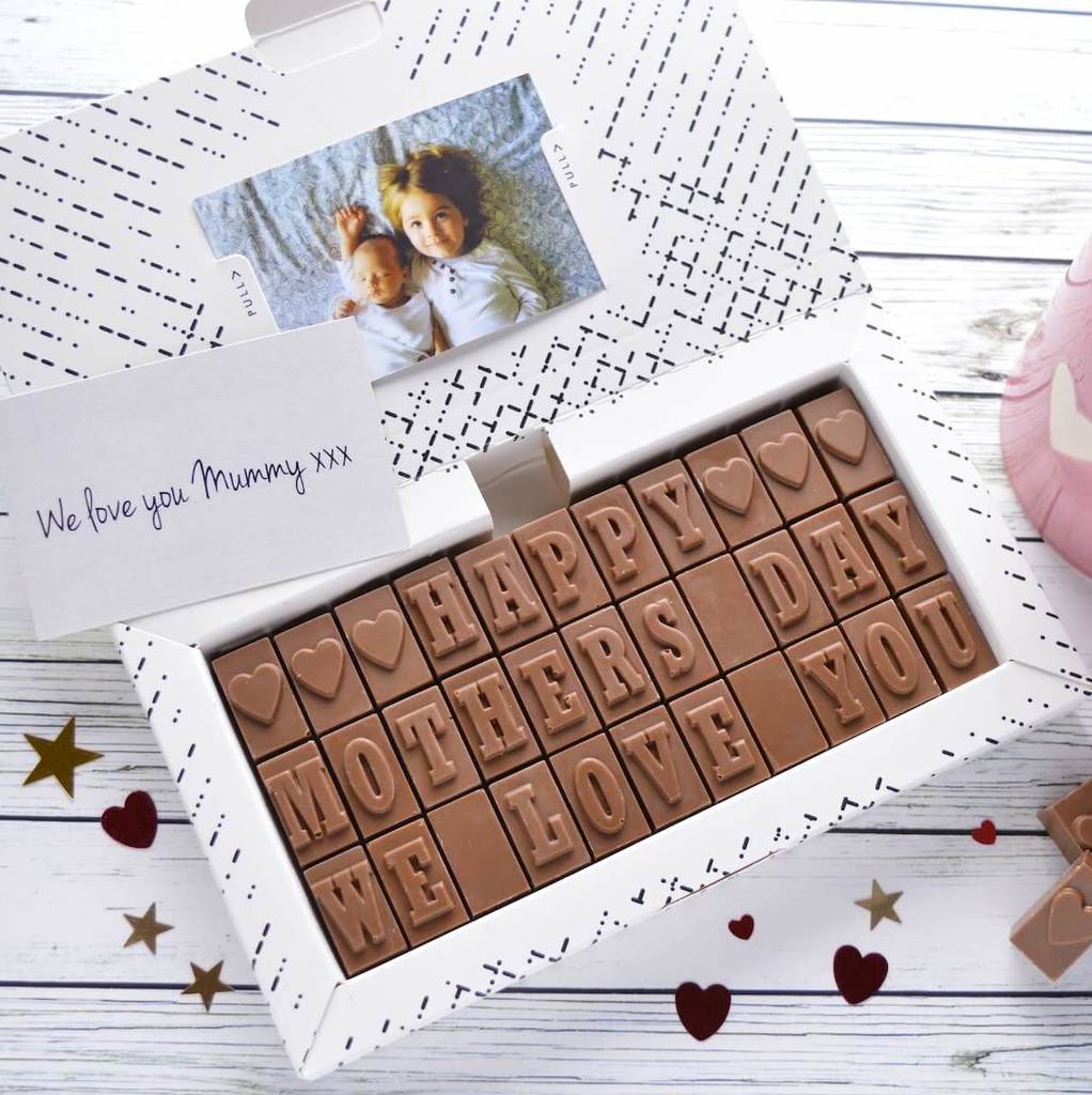 chocolate gift for mother's day by morse toad chocolate messaging