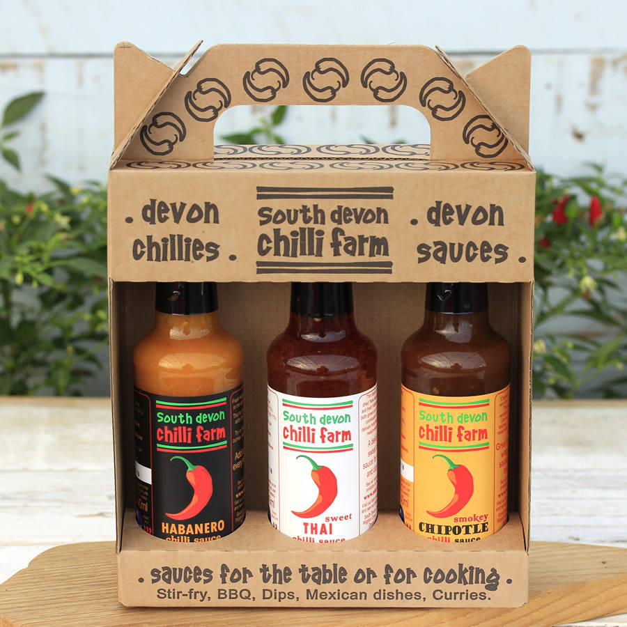 Chilli Sauce T Pack Three Bottle By South Devon Chilli Farm