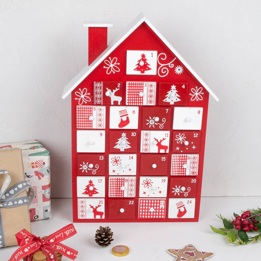 Wooden Cottage Advent Calendar By Dibor 