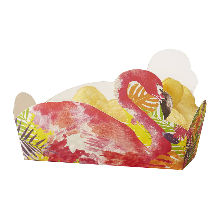 tropical flamingo party food / snack trays by ginger ray ...