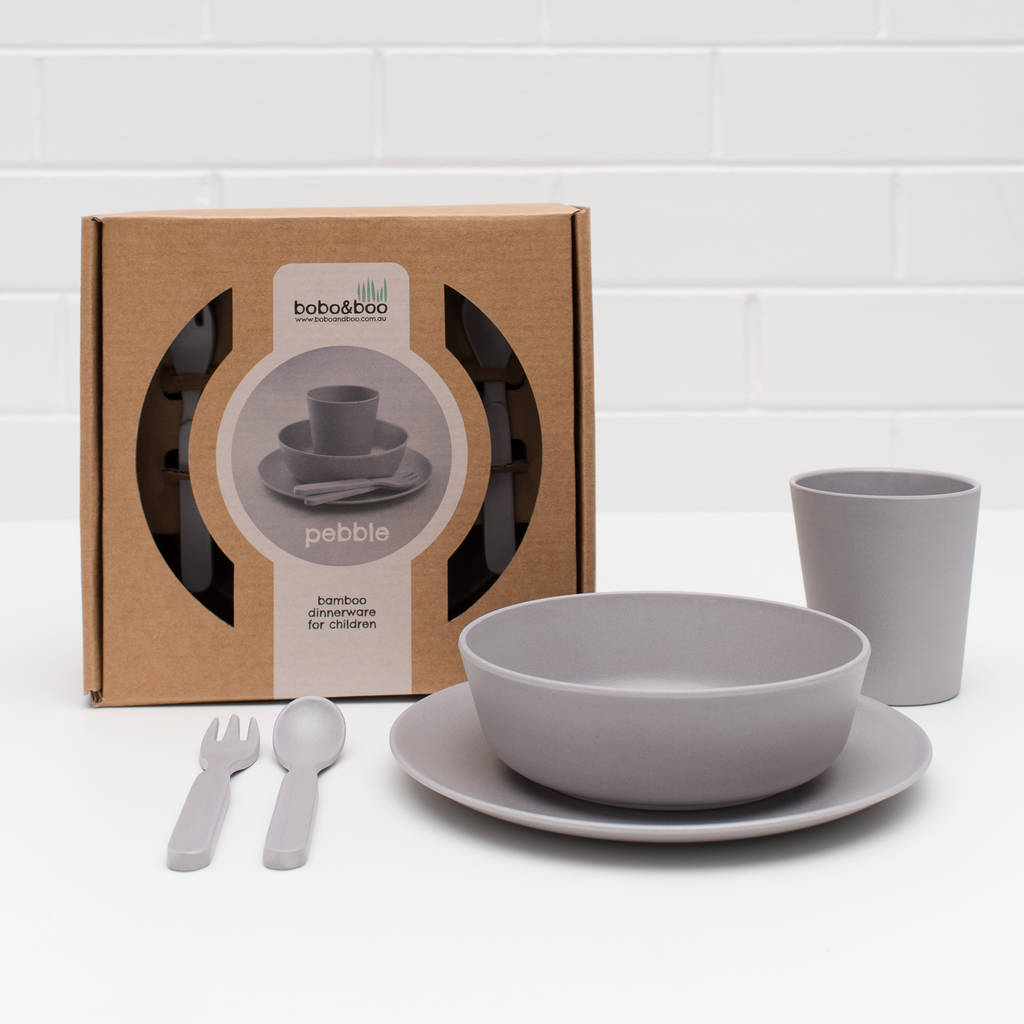 bamboo children's dinner set multiple colour choices by cheeky elephant