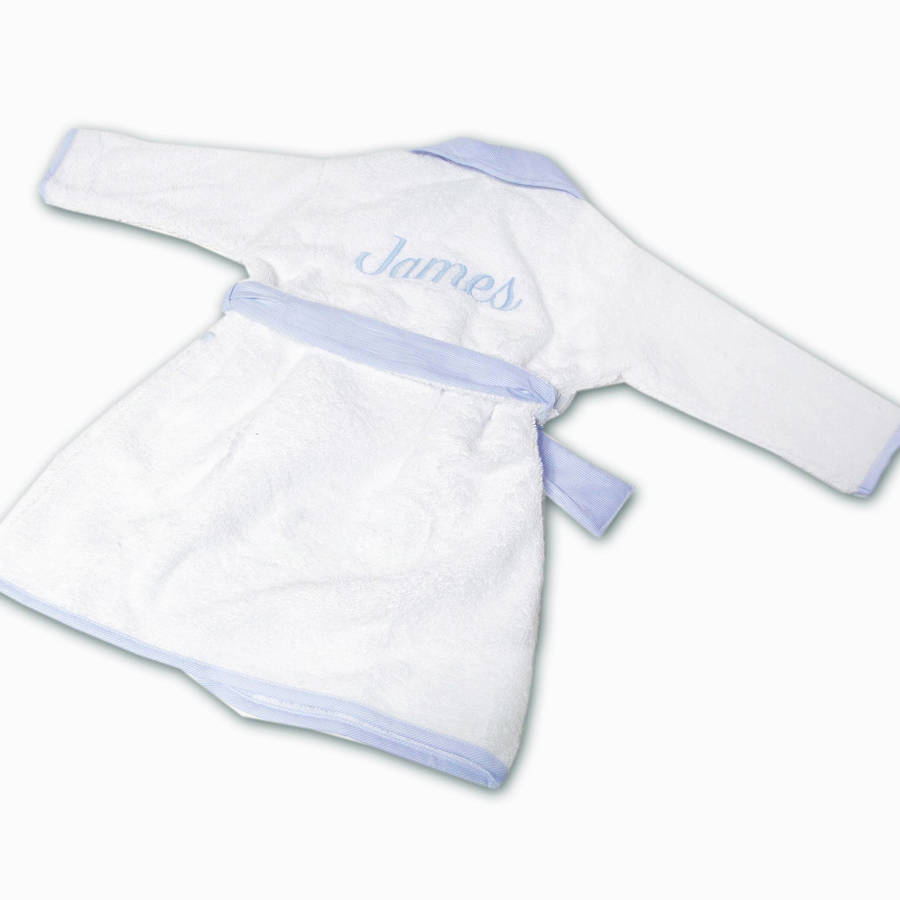 personalised children's robe by monogrammed linen shop