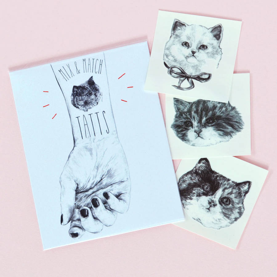 cat temporary tattoos by hello harriet
