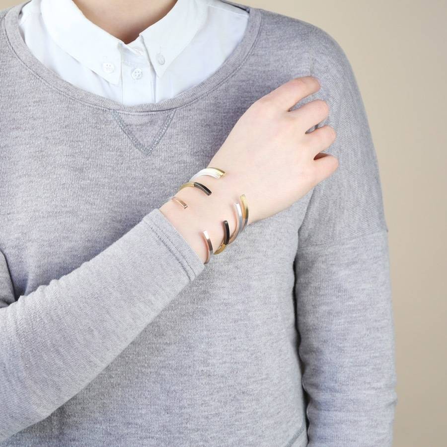 personalised dipped bar bangle by lisa angel