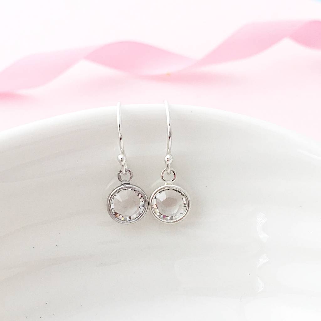 april crystal birthstone earrings by sophie jones jewellery