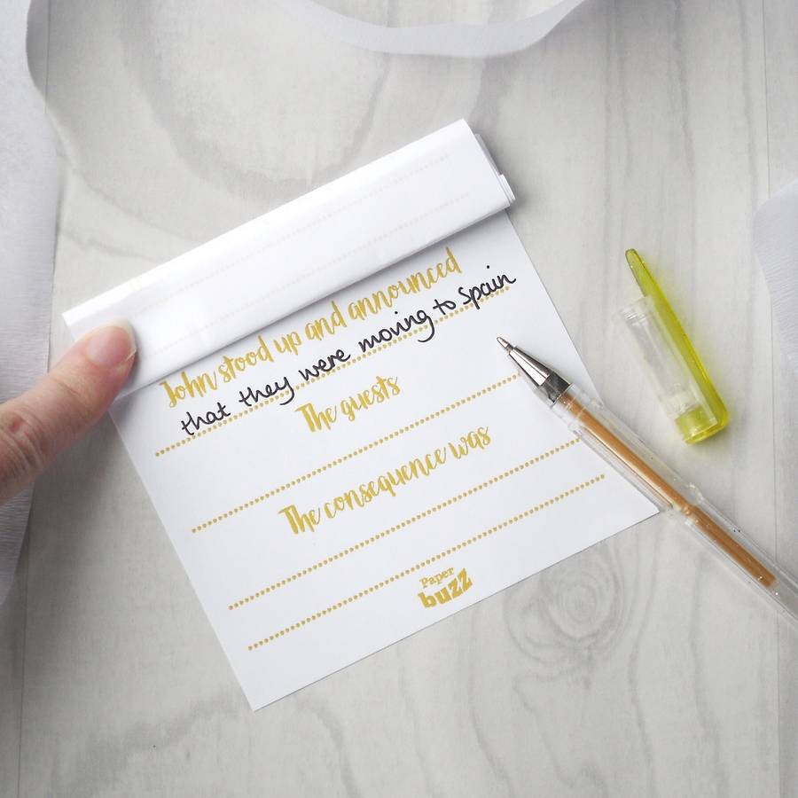 wedding anniversary consequences party game by paperbuzz