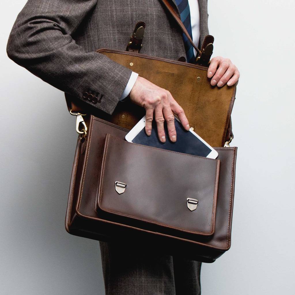 classic leather satchel bag by niche lane