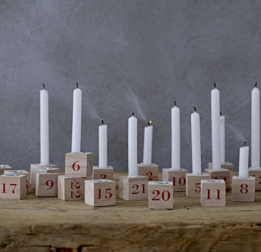 set of 24 advent candle holders by all things brighton beautiful