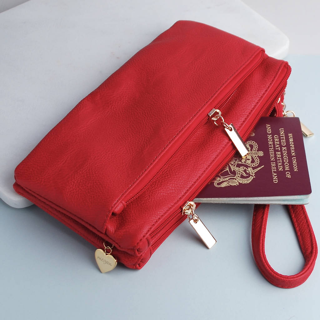 personalised essentials triple zip clutch by penelopetom