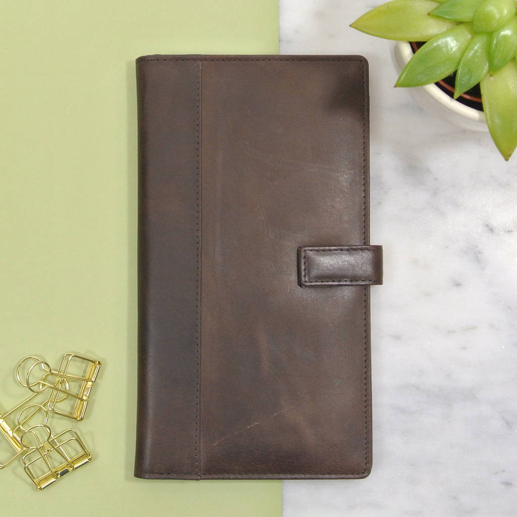 personalised vintage leather travel wallet by the british belt company