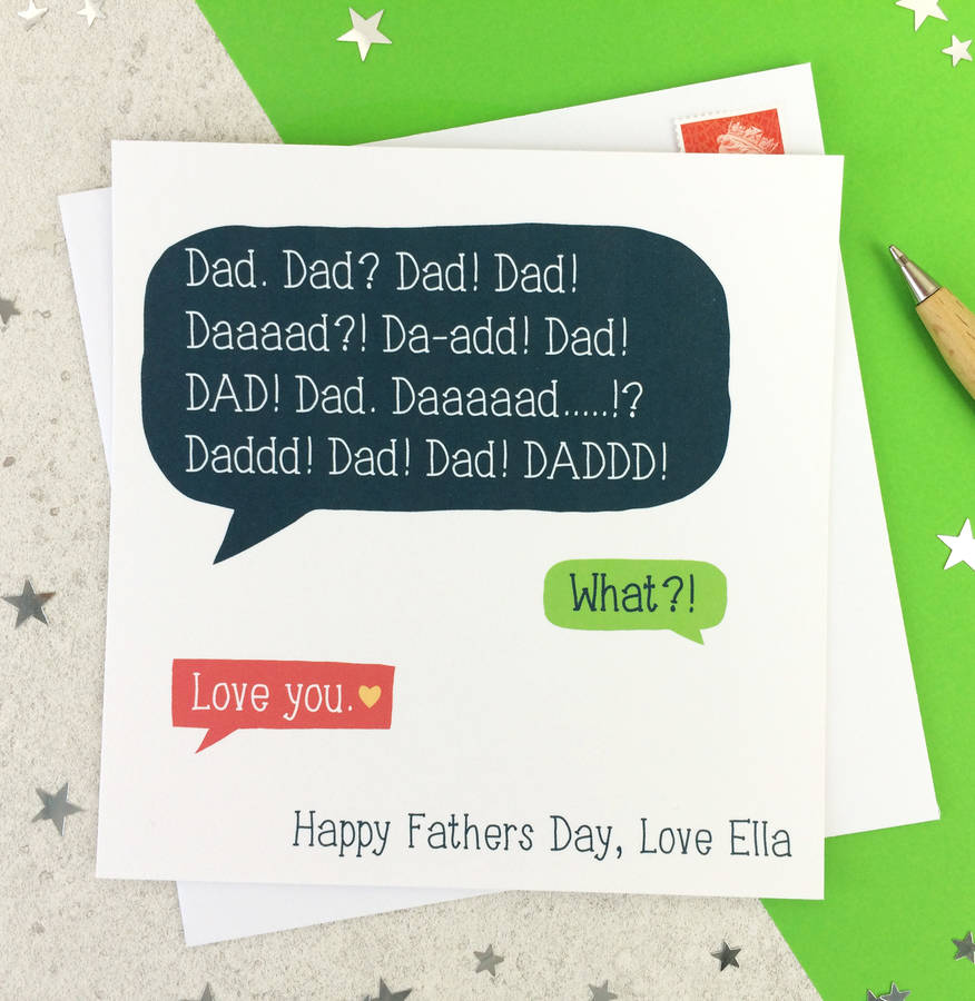 Funny Fathers Day Dad Speech Bubble Card By Wink Design