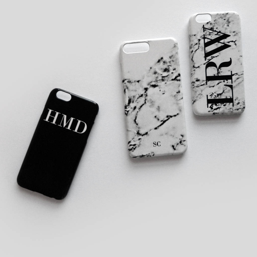 black and white personalised phone case by rianna phillips