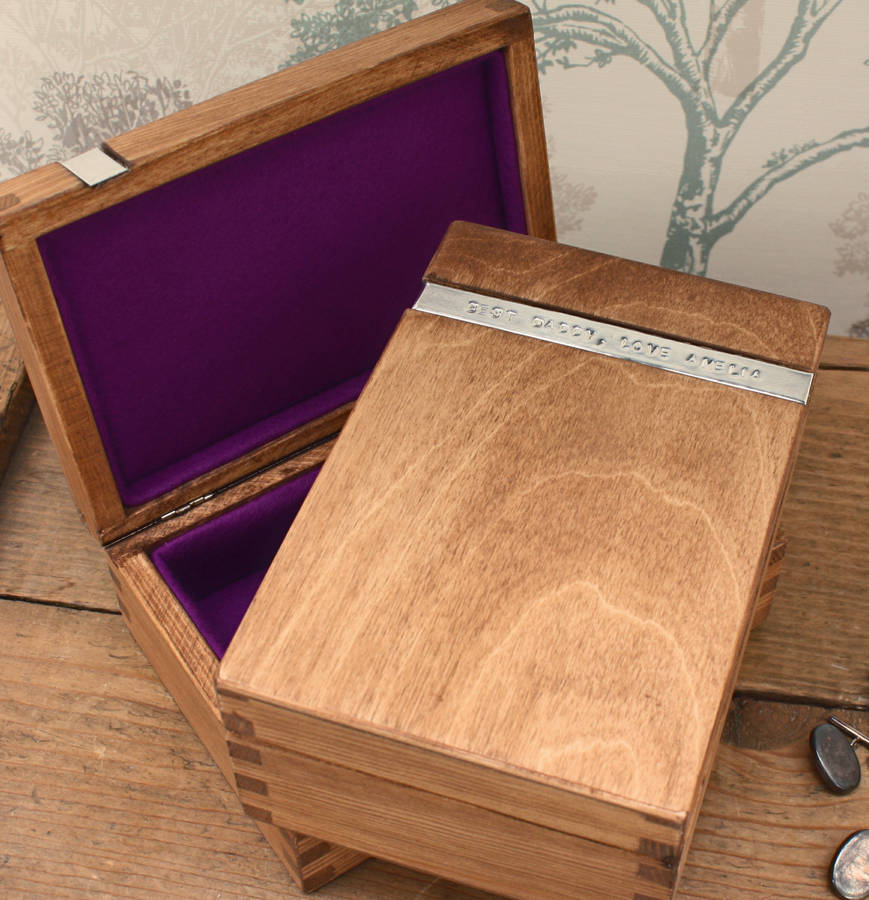 personalised onyx wooden gentleman's keepsake box by warner's end