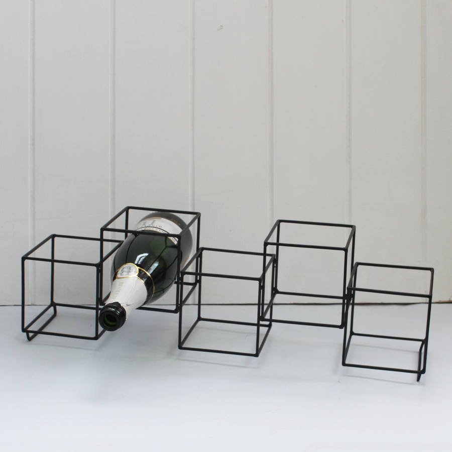 metal cube wire bottle holder by posh totty designs interiors