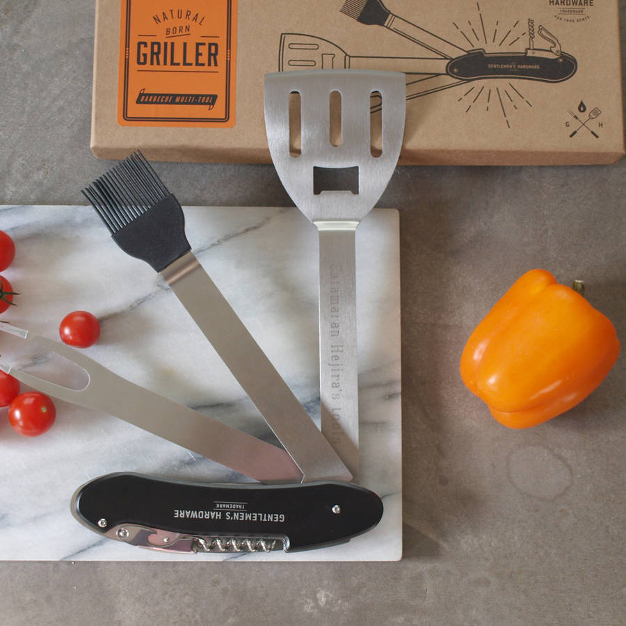 engraved bbq multi tool set by idyll home