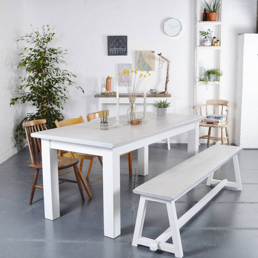 greywash plank dining table by ollu | notonthehighstreet.com
