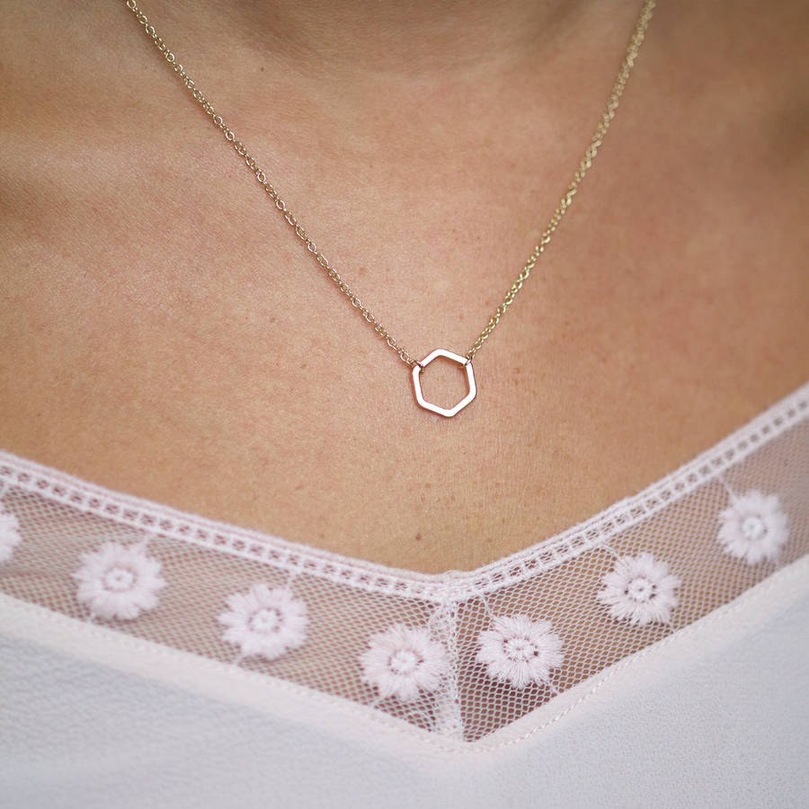 hexagon necklace by junk jewels