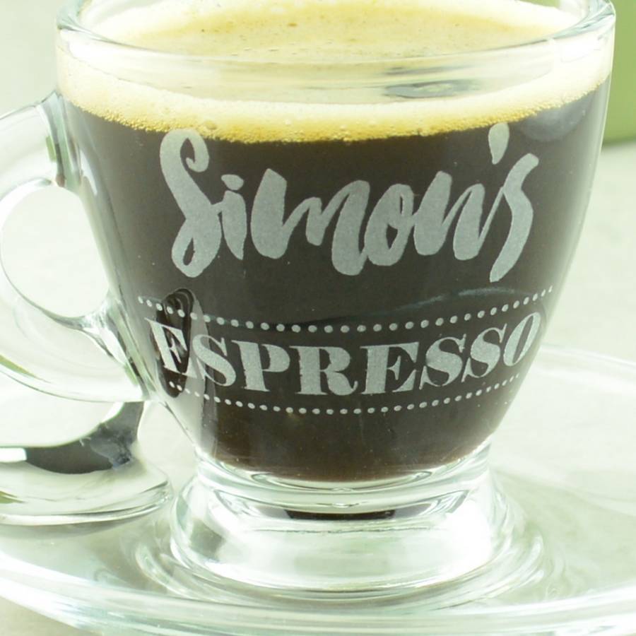 personalised espresso cup and saucer by chalk & cheese