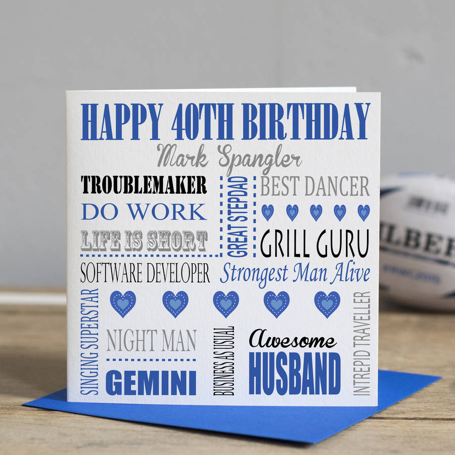 40th Birthday Card Designs