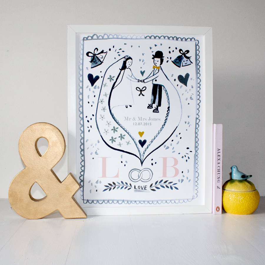 personalised wedding print by eleanor bowmer