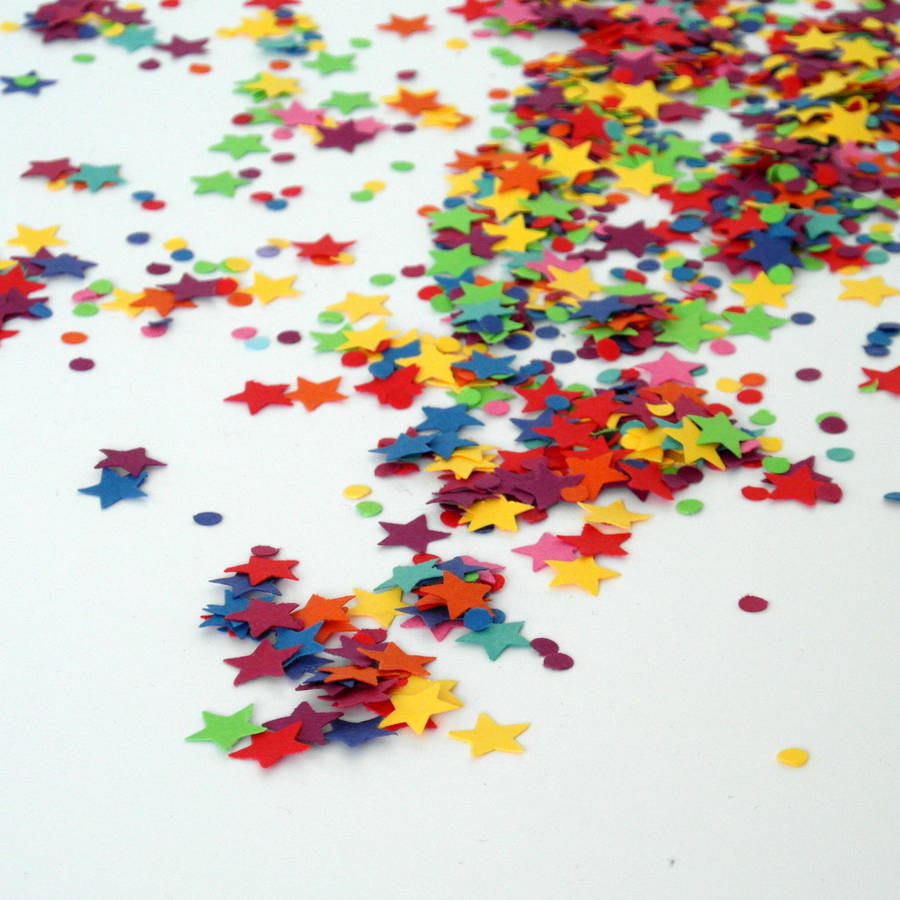 rainbow table confetti star shaped by rosie and the boys