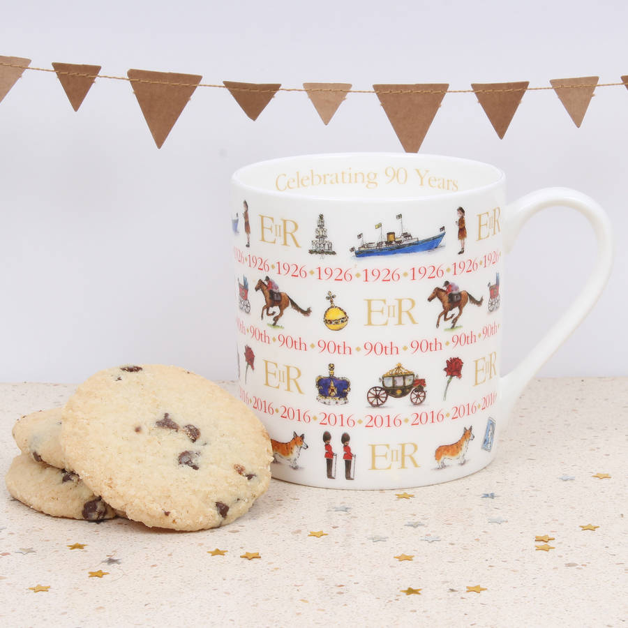 the queen's 90th birthday fine bone china mug by milly green
