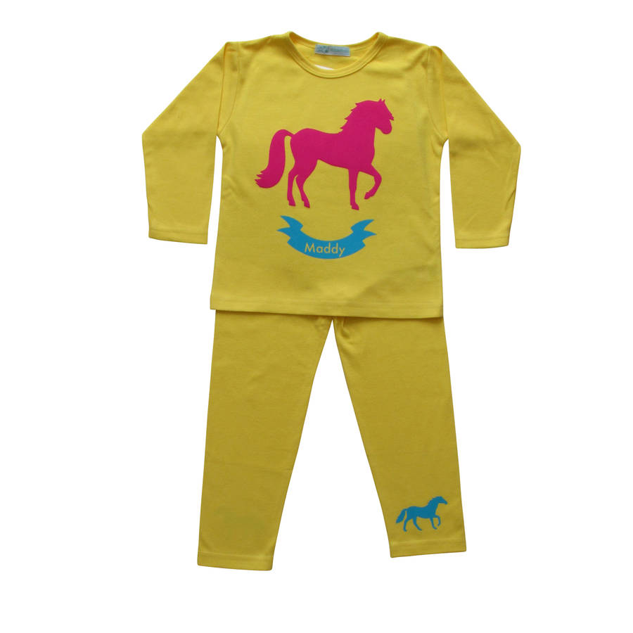 personalised horse girls pyjamas by littlechook personalised childrens